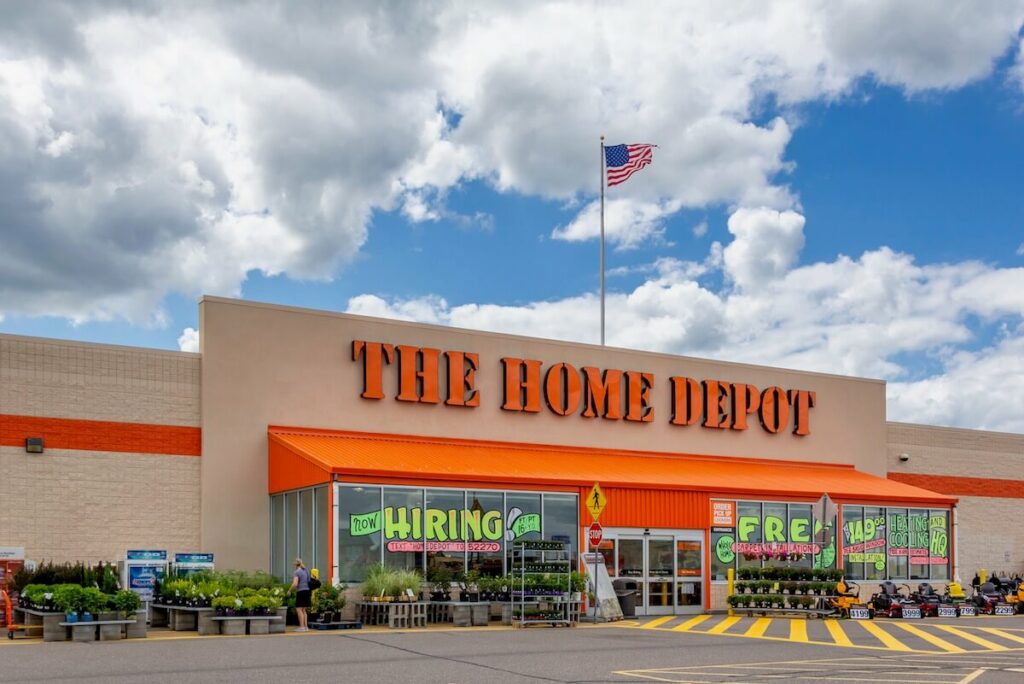 An entrance to a Home Depot store